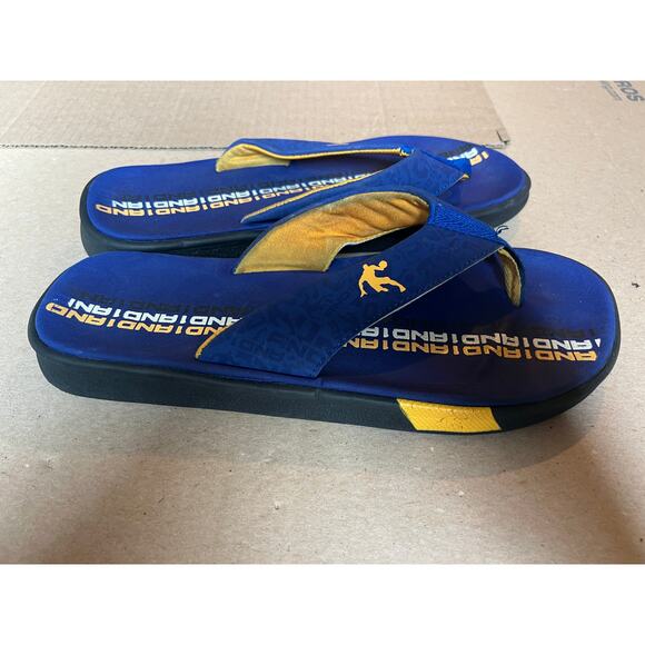 AND1 brand men's flip-flops blue gold - Picture 3 of 7